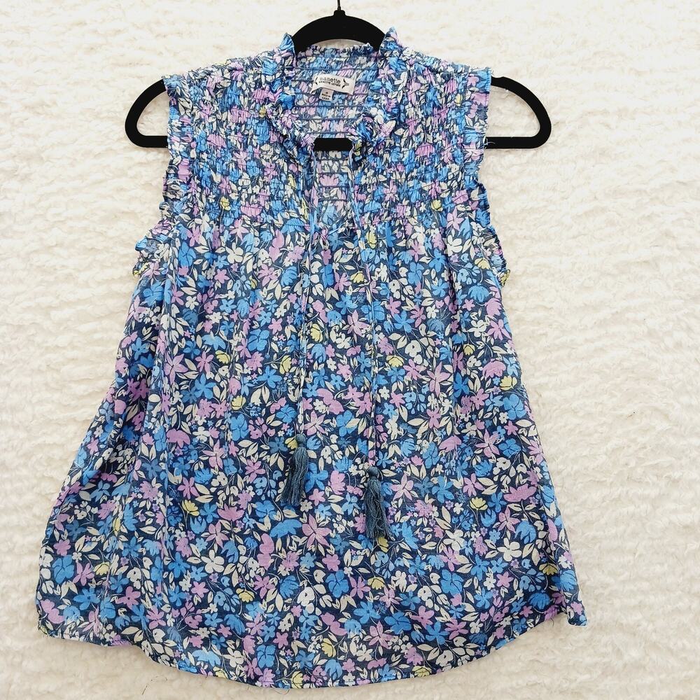 Blouse Wildflower Nanette Smocked Lepore Bloomcore Whimsycore Cottagecore Size S